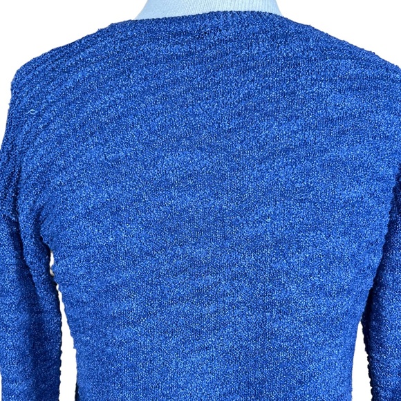 Calvin Klein Jeans Women’s Stretchy Ribbed Textured Denim Look V-Neck Sweater S - Picture 7 of 10